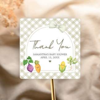 Locally Grown Baby Shower Square Sticker