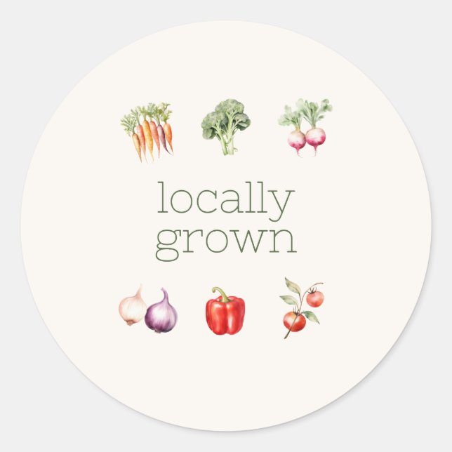 Locally Grown Baby Shower Sticker (Front)