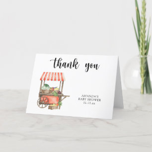 Locally grown baby shower thank you card