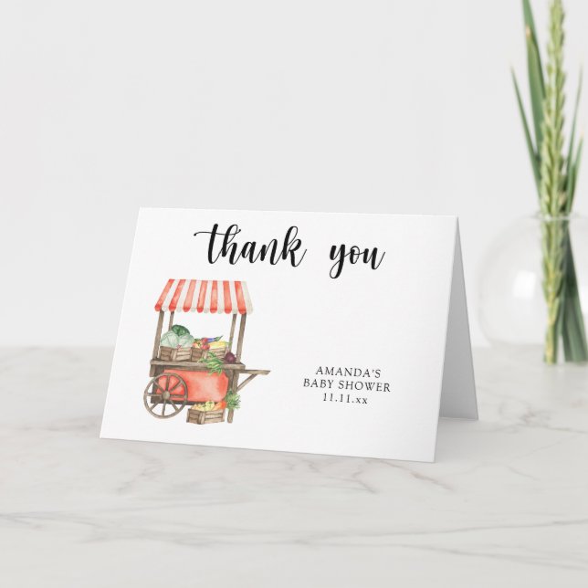Locally grown baby shower thank you card (Front)