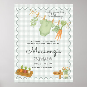 Locally Grown Baby Shower Welcome Sign Poster