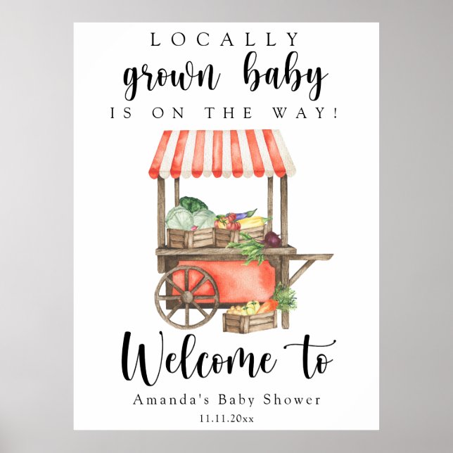 Locally Grown Baby - Welcome baby shower Poster (Front)