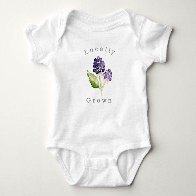 Locally Grown Blackberry Duo | Organic Fruit Baby Bodysuit (Front)