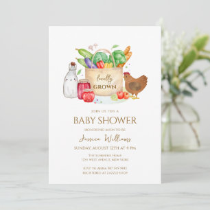 Locally grown Bundle Veggies Chic Baby Shower Invitation