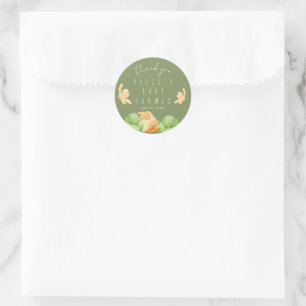Locally Grown Cabbage Patch Baby Shower Thank You Classic Round Sticker