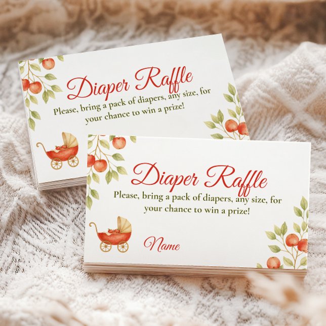 Locally Grown Clothesline Apple Baby Shower Diaper Enclosure Card (Creator Uploaded)