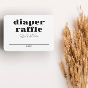 Locally Grown Diaper Raffle Colorblock B&W Enclosure Card