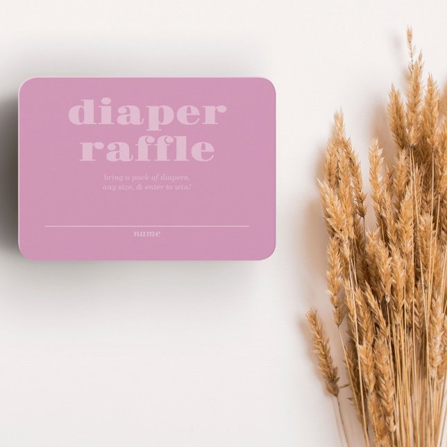 Locally Grown | Diaper Raffle | Colorblock PINK Enclosure Card (Creator Uploaded)