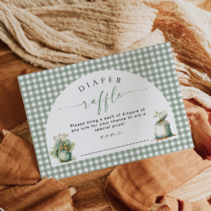 Locally Grown Diaper Raffle Insert Card Sage Green