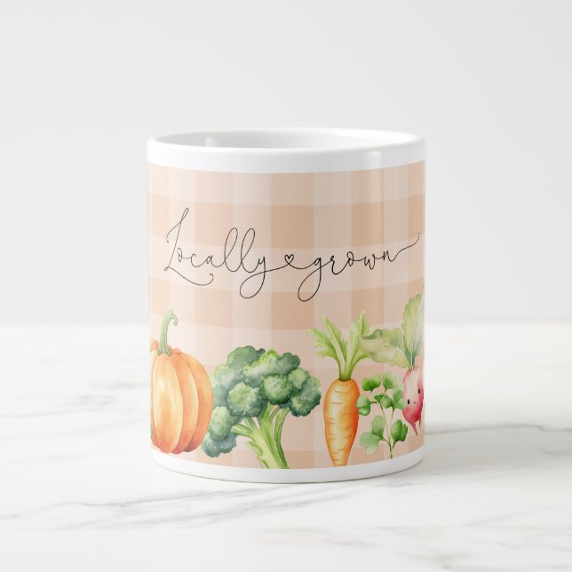 Locally grown fall pumpkin baby shower large coffee mug (Front)