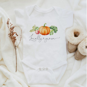 Locally grown Fall vegetables Pumpkin Baby Bodysuit