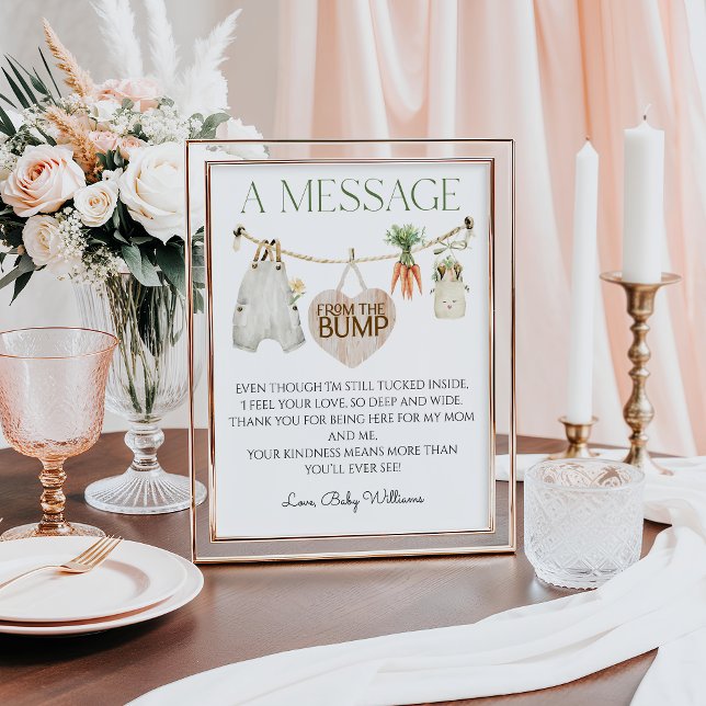 Locally Grown Farm Baby Shower Bump Message Poster (Creator Uploaded)