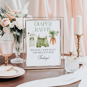 Locally Grown Farm Baby Shower Diaper Raffle Poster