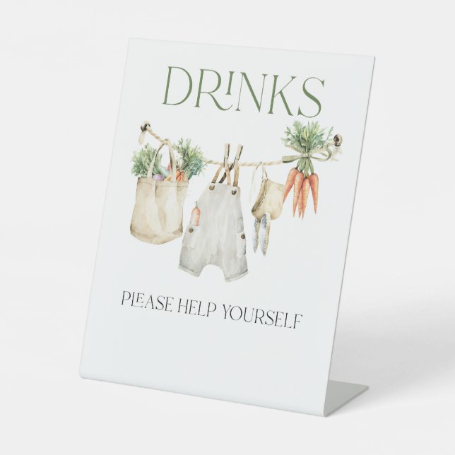 Locally Grown Farm Baby Shower Drinks Sign (Front)
