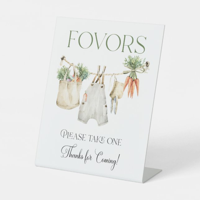 Locally Grown Farm Baby Shower Favours Pedestal Sign (Front)