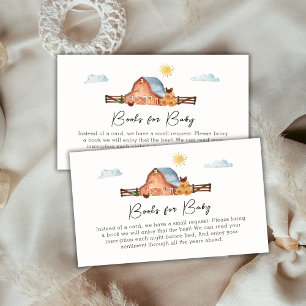 Locally Grown Farm Barn Books For Baby Shower Enclosure Card