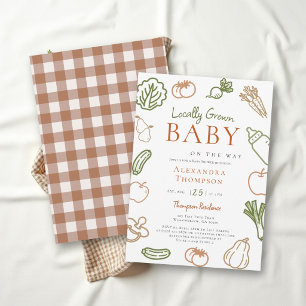 Locally Grown Farm Fresh Earthy Fall Baby Shower Invitation