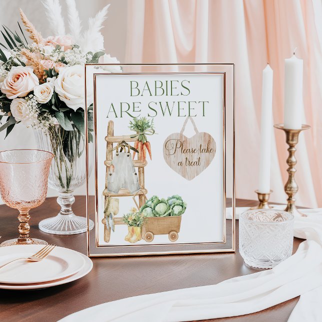 Locally Grown Farm Rustic Baby Shower Sweet Bar Poster (Creator Uploaded)