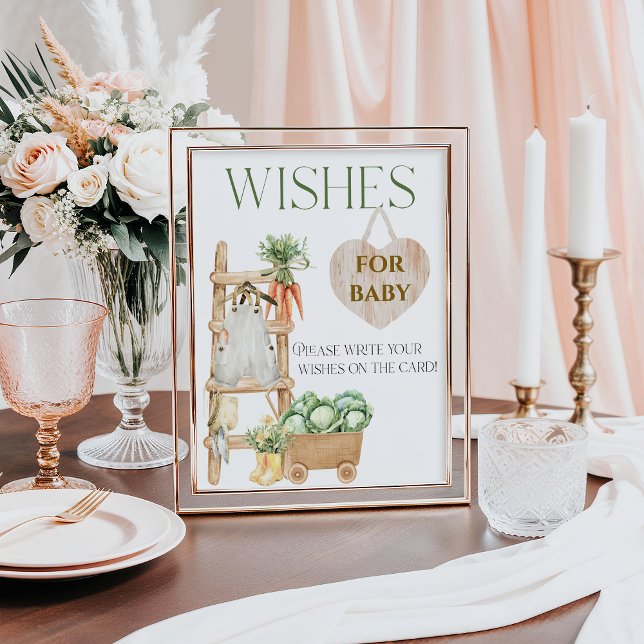 Locally Grown Farm Rustic Baby Shower Wishes Poster (Creator Uploaded)