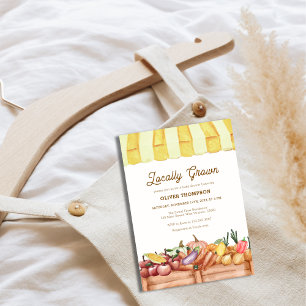 Locally Grown Farm Veggie Fruits Baby Shower Invitation