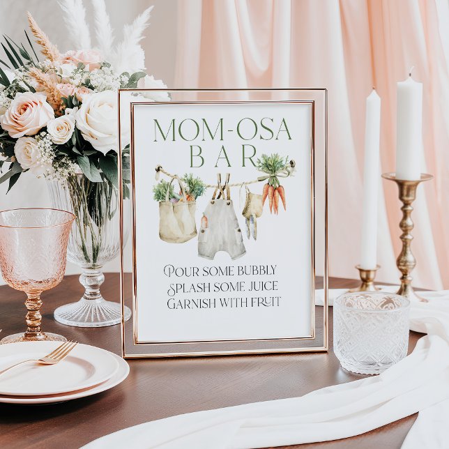 Locally Grown Farmer Market Baby Shower Momosa Bar Poster (Creator Uploaded)