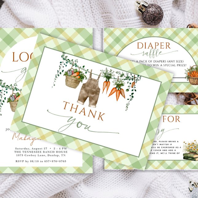 Locally Grown Farmer Market Baby Shower Thank You  Card (Creator Uploaded)