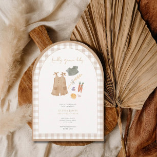 Locally grown farmer’s market baby shower invitation