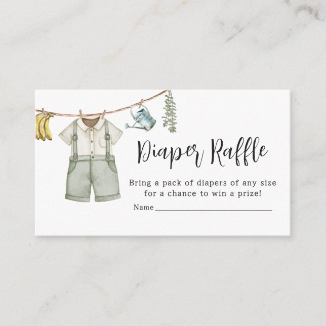 Locally Grown Farmers Baby Shower Diaper Raffle Enclosure Card (Front)