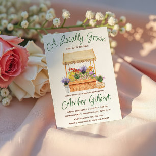 Locally Grown, Farmer's Flower Market Baby Shower Invitation