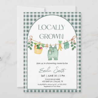 Locally Grown, Farmers Mark Baby Shower Invitation