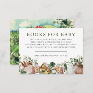 Locally Grown Farmer's Market Baby   Book Request Enclosure Card