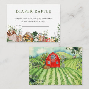 Locally Grown Farmer's Market Baby   Diaper Raffle Enclosure Card