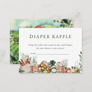 Locally Grown Farmer's Market Baby   Diaper Raffle Enclosure Card