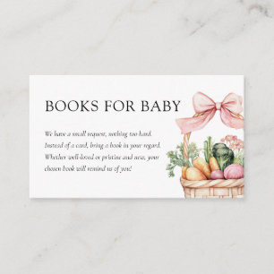 Locally Grown Farmers Market Baby Shower Books Enclosure Card