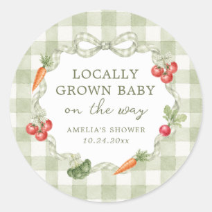 Locally Grown Farmer's Market Baby Shower Classic Round Sticker