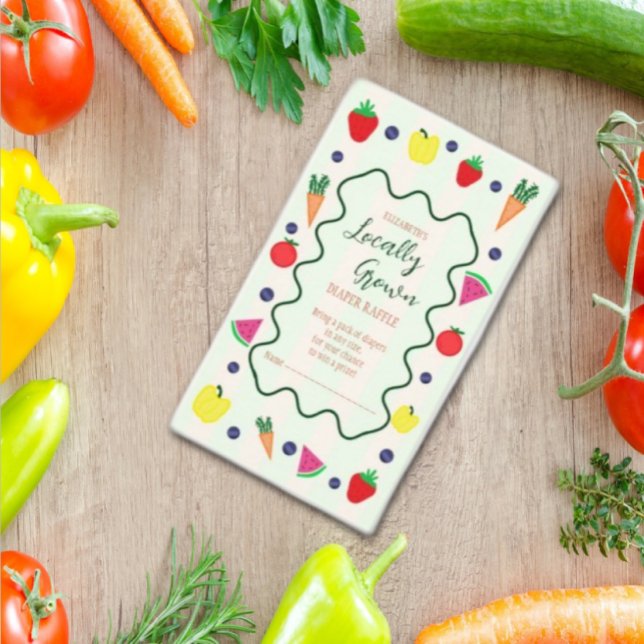 Locally Grown Farmer's Market Baby Shower Enclosure Card (Creator Uploaded)