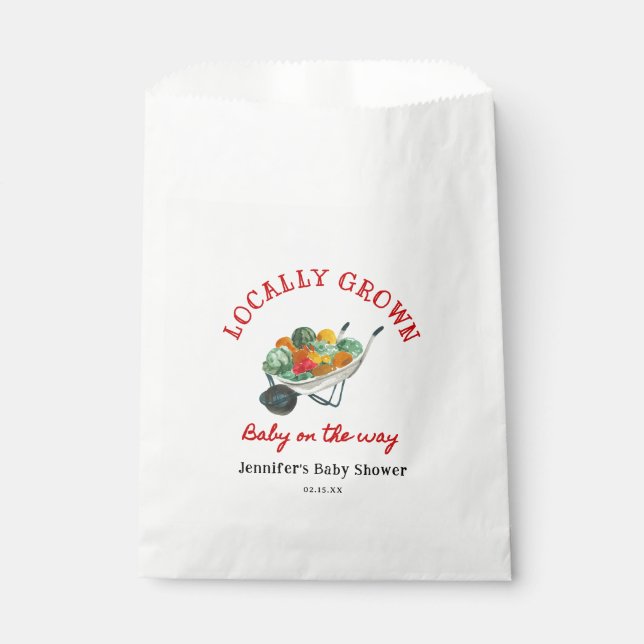 Locally Grown Farmers Market Baby Shower Favour Bag (Front)