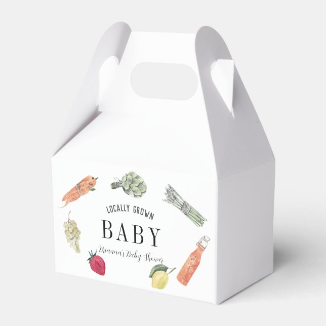 Locally Grown Farmers Market Baby Shower Favour Box (Front Side)