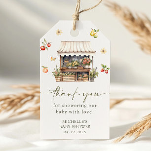 Locally Grown Farmers Market Baby Shower Favour Gift Tags