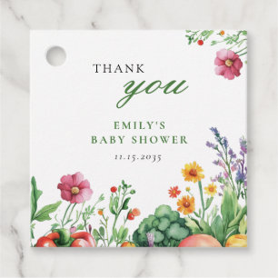 Locally Grown Farmers Market Baby Shower Favour Tags