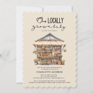 Locally Grown Farmer's Market Baby Shower  Invitation