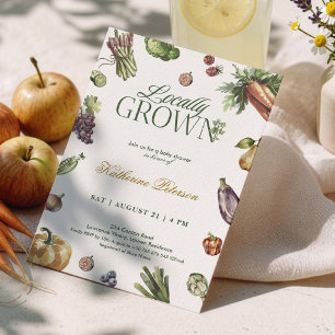 Locally Grown Farmer's Market Baby Shower Invitation