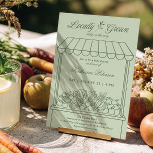 Locally Grown Farmer's Market Baby Shower Invitation