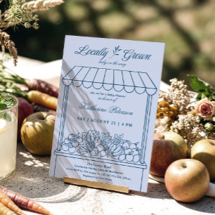 Locally Grown Farmer's Market Baby Shower Invitation