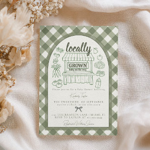 Locally Grown Farmers Market Baby Shower Invitation