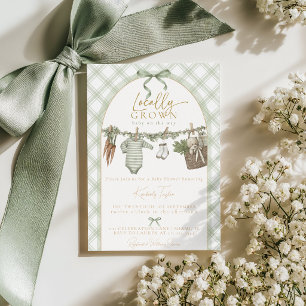 Locally Grown Farmer's Market Baby Shower Invitation