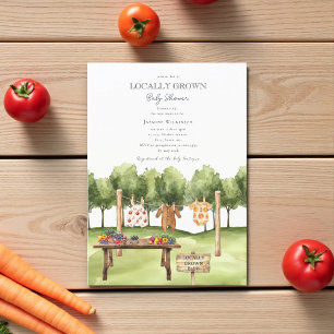 locally grown  farmers market baby shower invitation