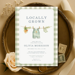Locally Grown Farmers Market Baby Shower Invitation