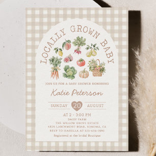 Locally Grown Farmers Market Baby Shower Invitation