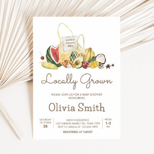 Locally Grown Farmers Market Baby Shower Invitation